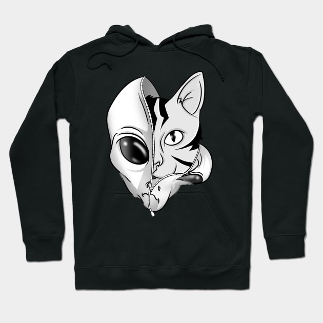 Feline Alien Space Cat Hoodie by Trendy Black Sheep